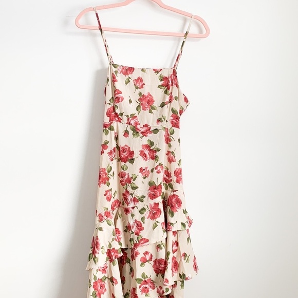 NWT Nasty Gal Waterfall-En For You Floral Halter Dress US 2 - Picture 6 of 11